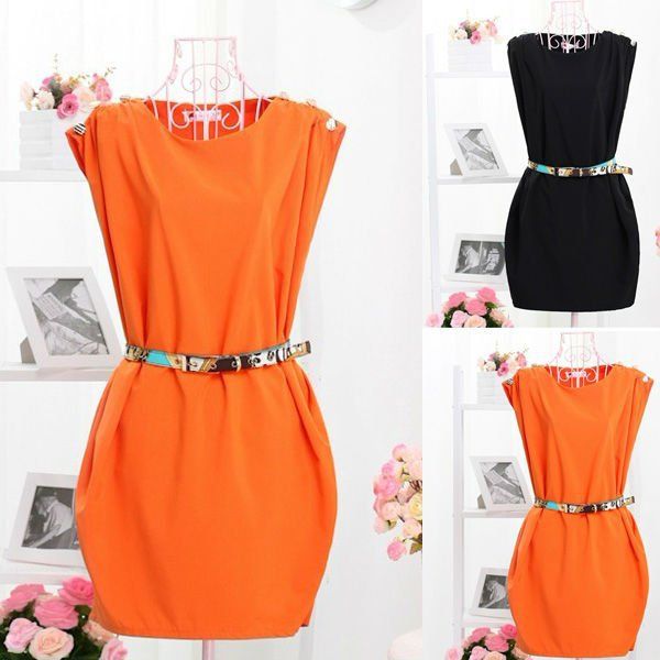 Vestido Sleeveless da túnica do Tecla-Ombro da garganta